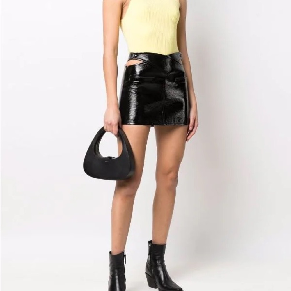 Courrèges  Black Vinyl Mini Skirt